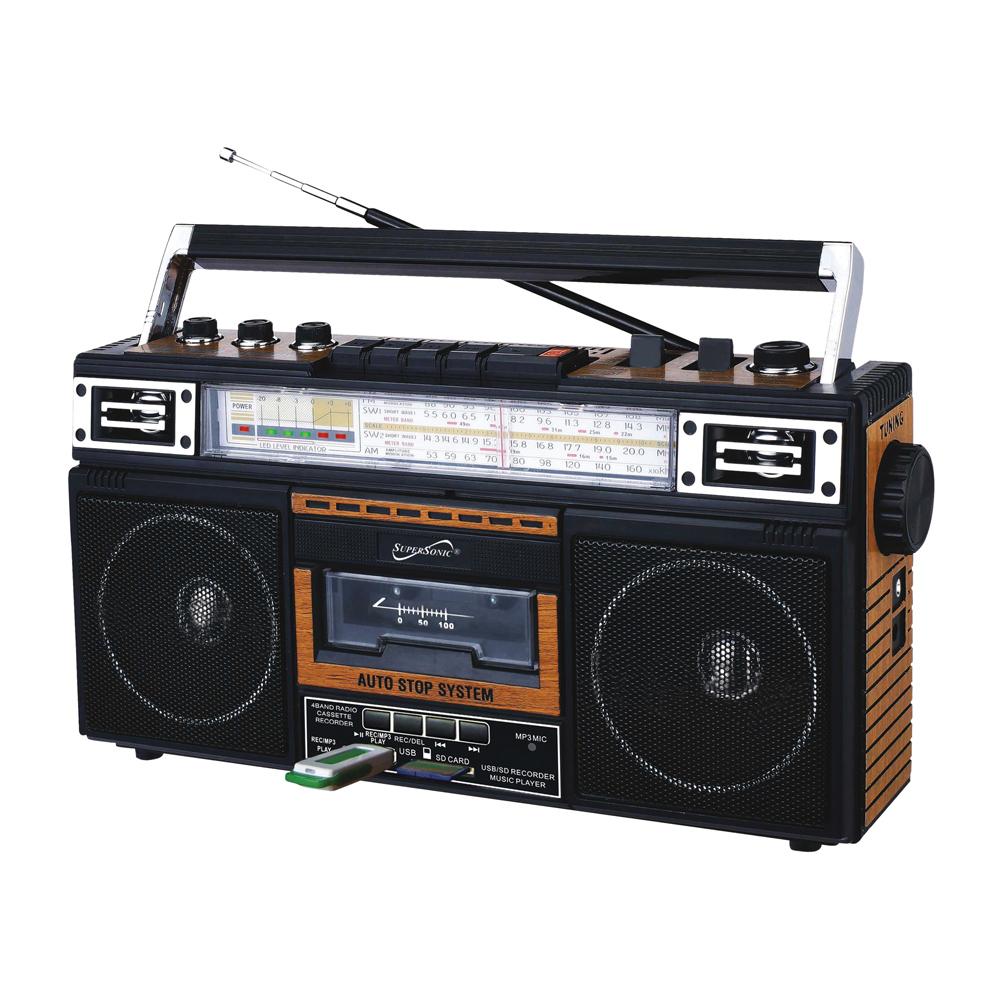 Radio & Cassette Player + CASSETTE to MP3 CONVERTER & Bluetooth (SC-3201BT)