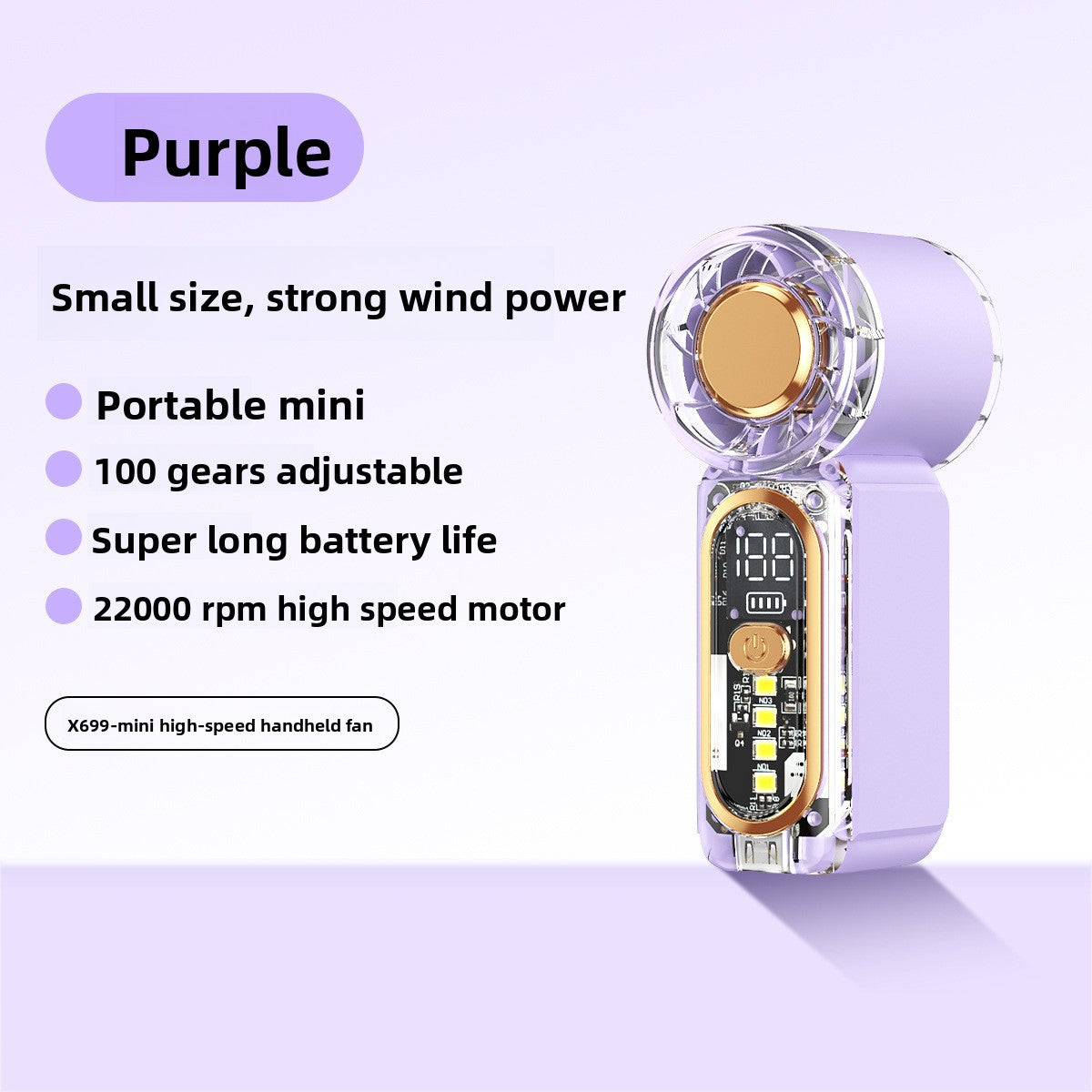 Portable USB Handheld Fan with Light