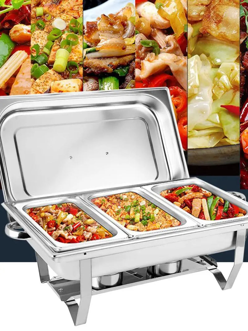 3L Stainless Steel Silver Catering Warmer Set For Buffet Catering