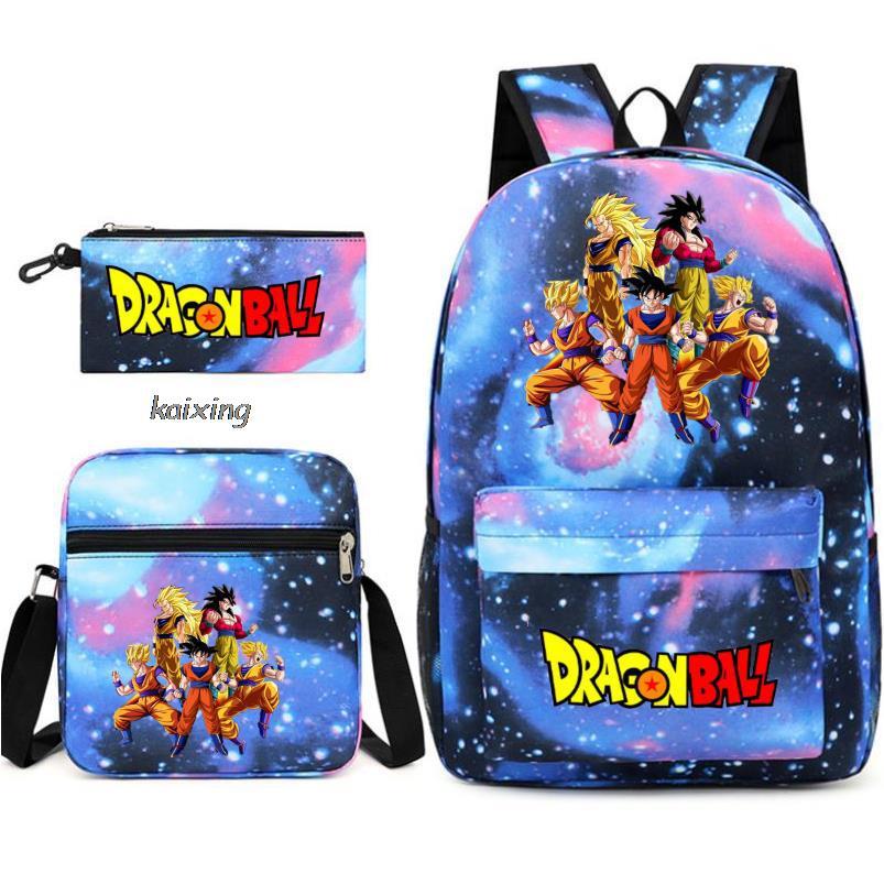 Dragon Ball Backpack Shoulder Bag Travel Bag 3-Piece Set