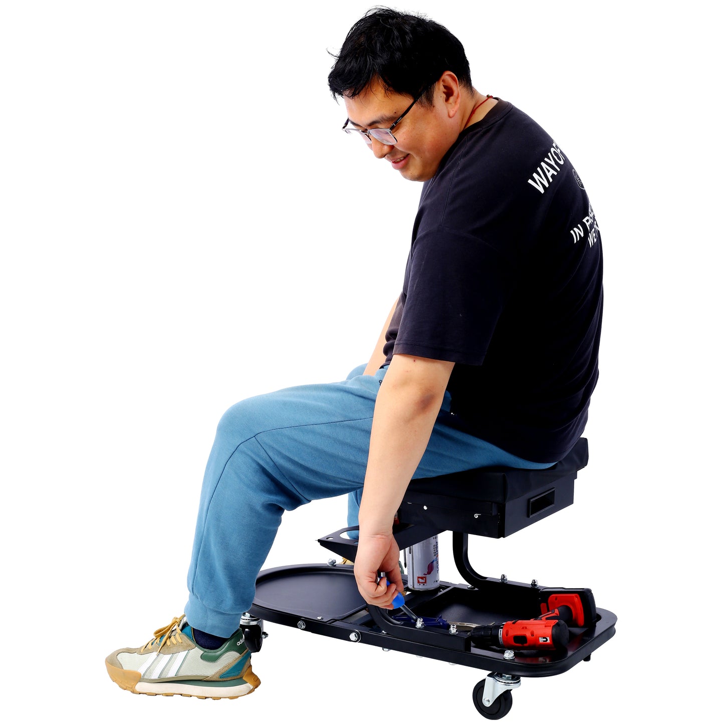 Rolling Multifunctional Cart, 15'1/2 "x 8'3/4" x 18'1/2 "- Black