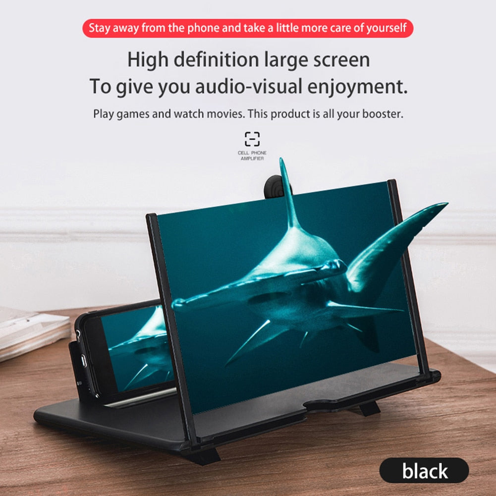 3D Phone Screen Magnifier Amplifier Folding Design HD Video Magnifying Glass 12inch