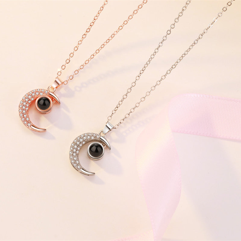 100 Languages I Love You Necklace Star Moon Necklace