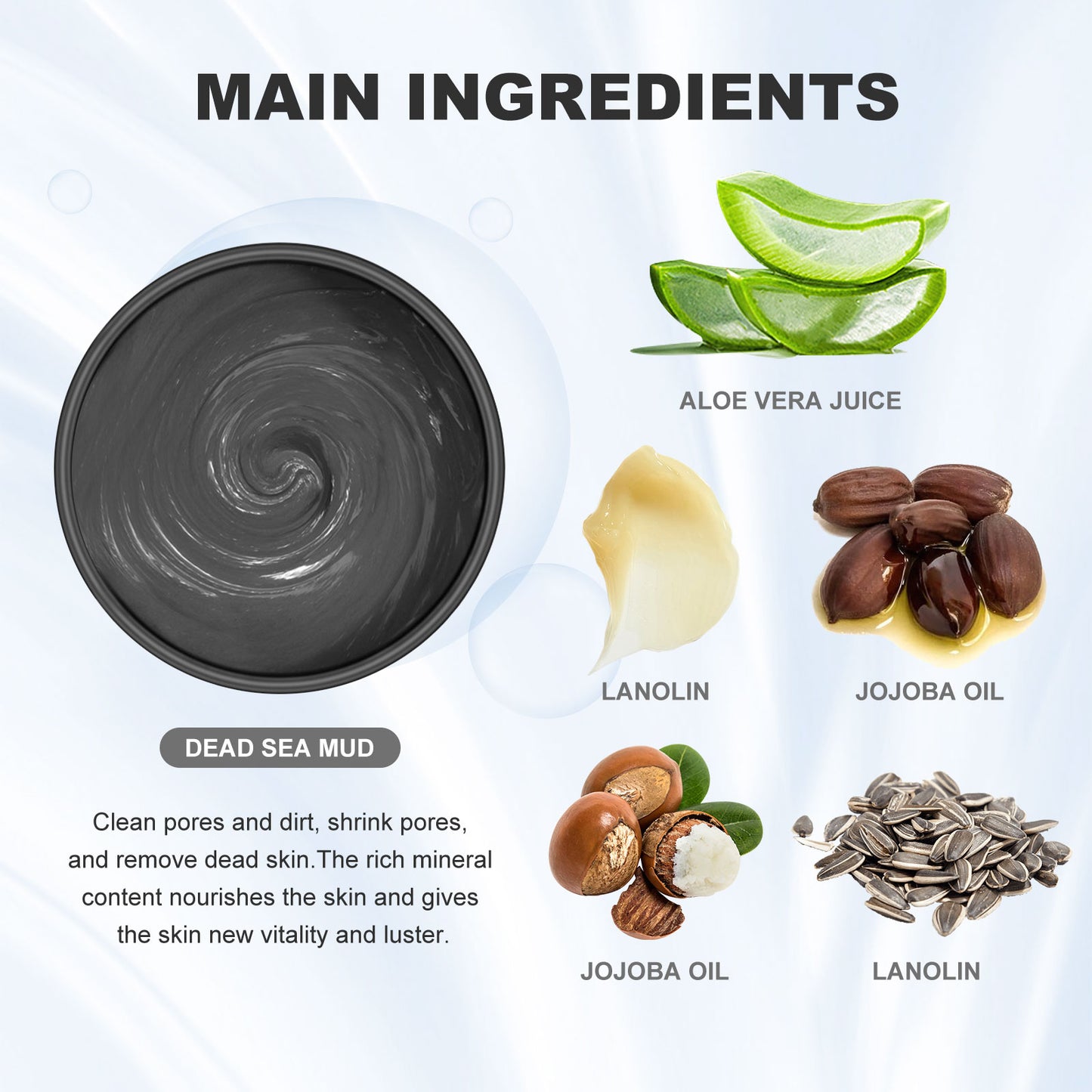 Dead Sea Mud Mask, Moisturize And Cleanse The Skin From Blackheads And Acne By Applying A Mud Mask For Deep Oil Control