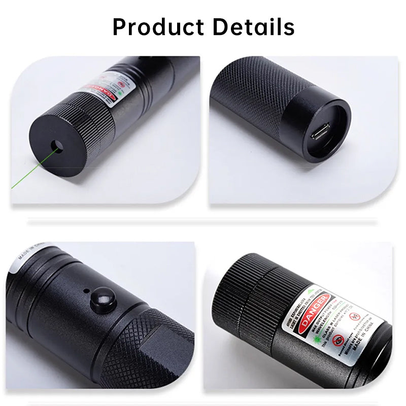 Rechargeable High - Brightness Red/Green/Violet Laser Pointer, 60825 - 1,532nm/650nm/405nm ，