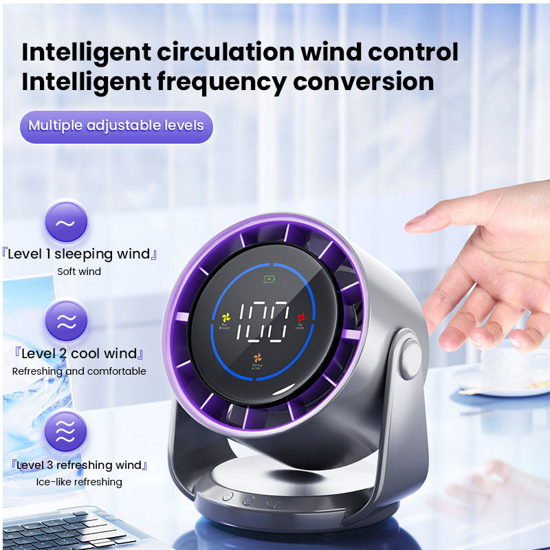 100-Speed High - Speed Circulating Fan for Home. 6 - Inch Charging Digital Display, Turbo Desktop Electric Fan