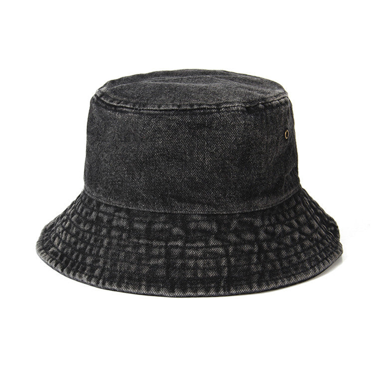 Washed denim fisherman bucket hat for men and women