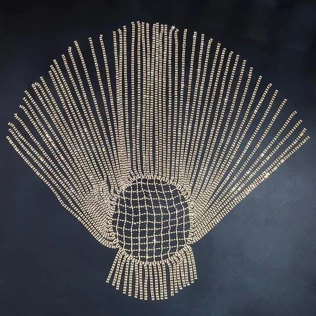 Water Diamond Long Flow Su Hair Hoop Headpiece Punk Hair Chain Wig