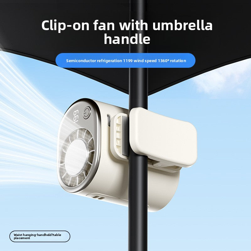 Cooling Ice Pack Waist Fan Semiconductor Portable Umbrella Clip Cooling Gadget USB Strong Wind Power
