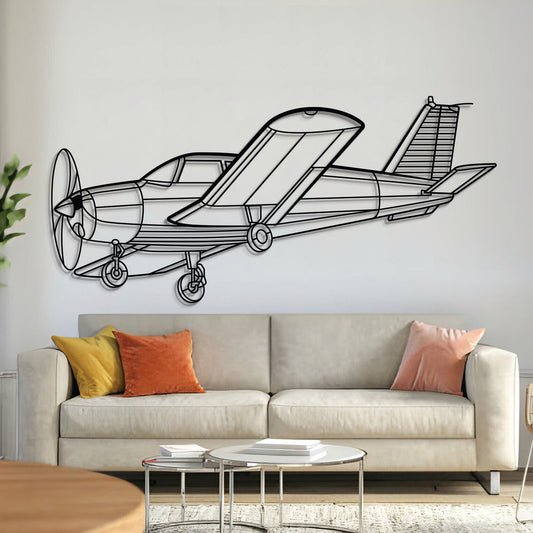 P28A Cherokee 1972 Angle Metal Aircraft Wall Art - NCP0485