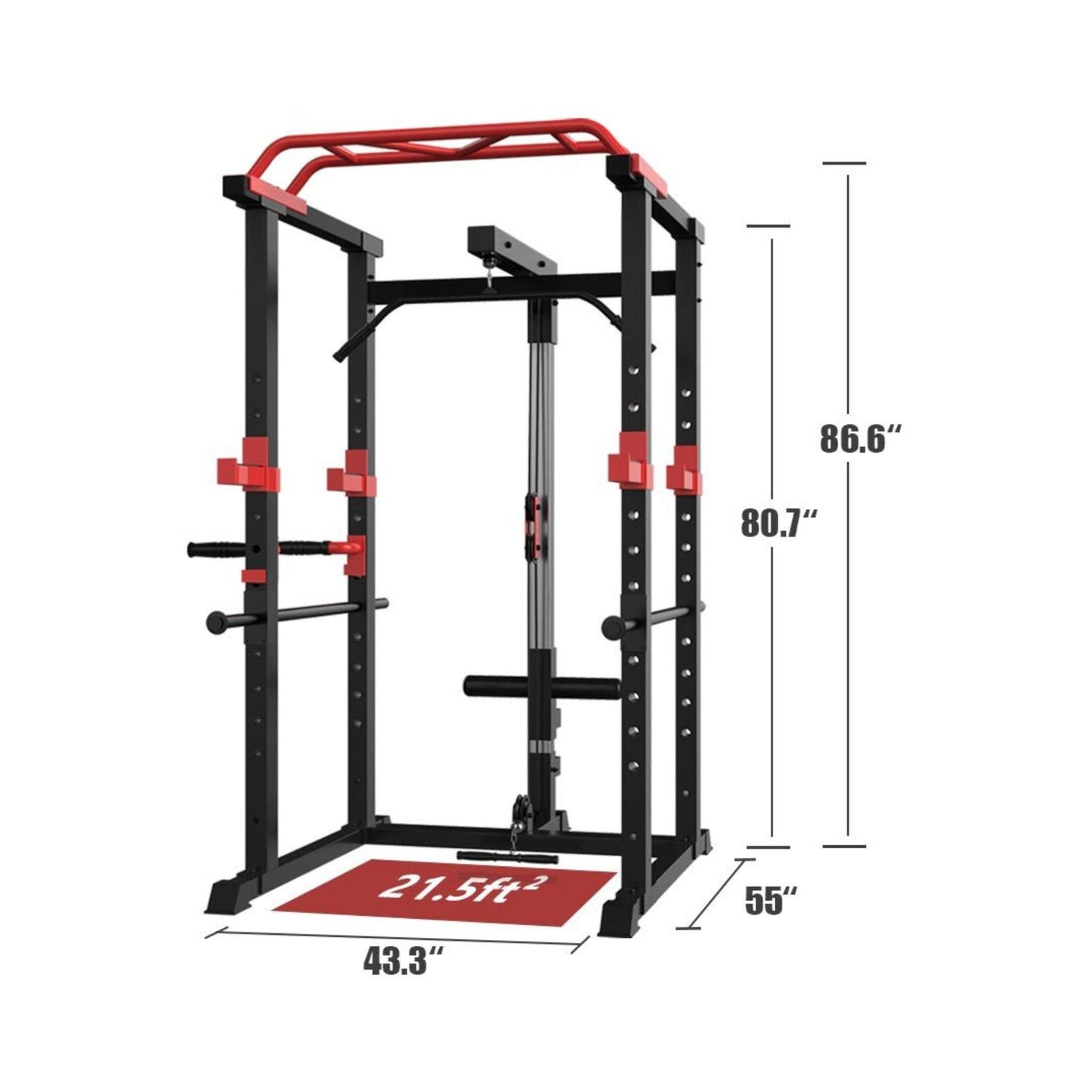 1000LBS Multi-Functional Barbell Rack Squat Power Cage With Weight Bench (SAK35822)