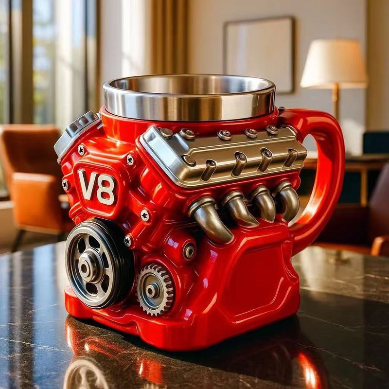 V8 Engine Mug | Stainless Steel Coffee Cup