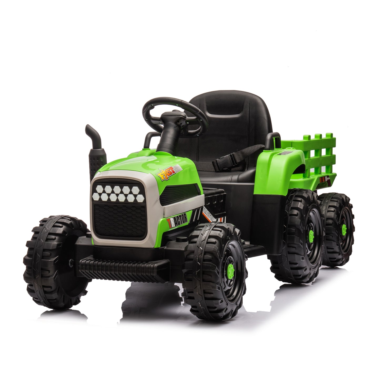 Electric Tractor powered by 24V battery, 200w * 2 motor 1.86-4.97MPH/remote control three speed adjustable