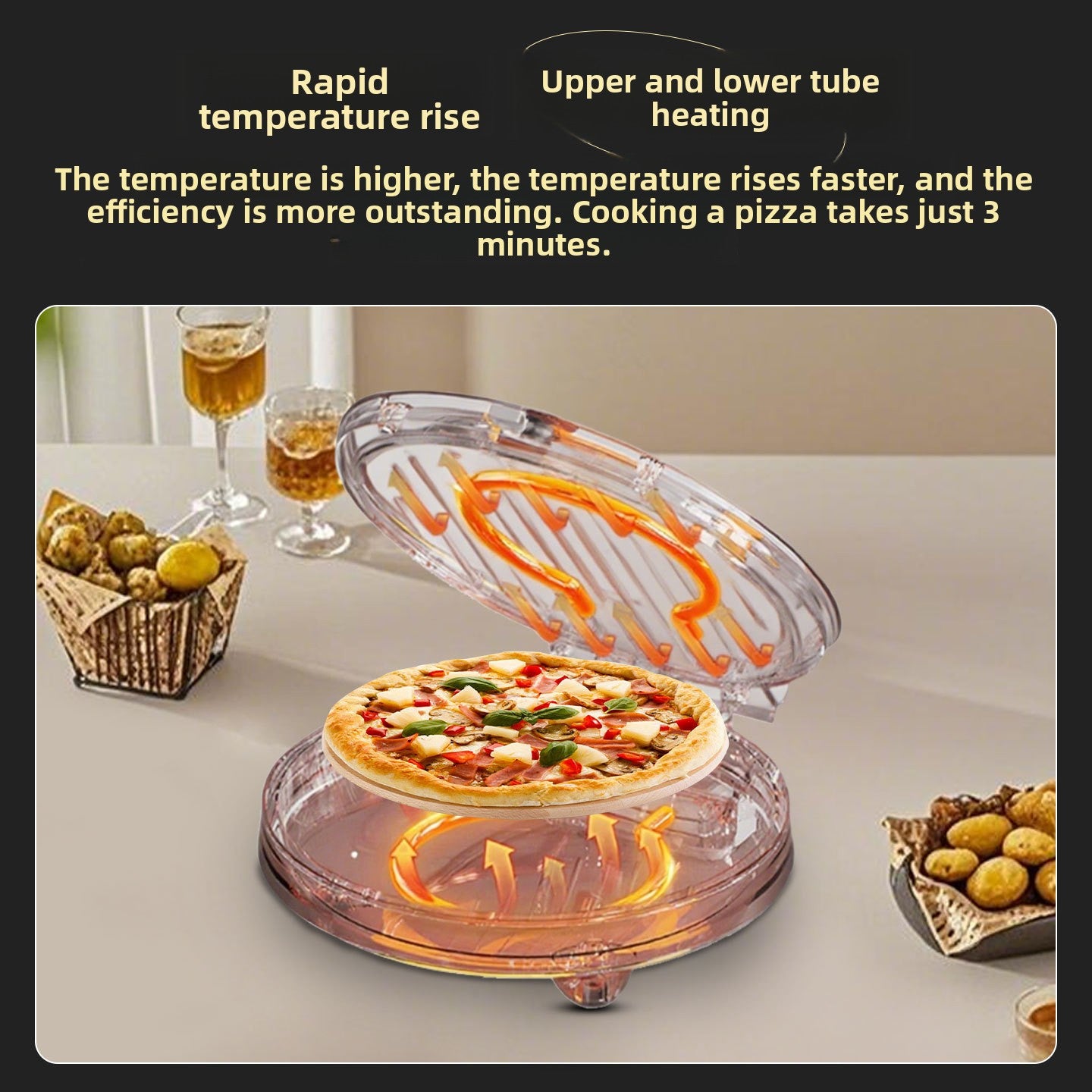 Electric Pizza Maker Grill Machine with Thermostat