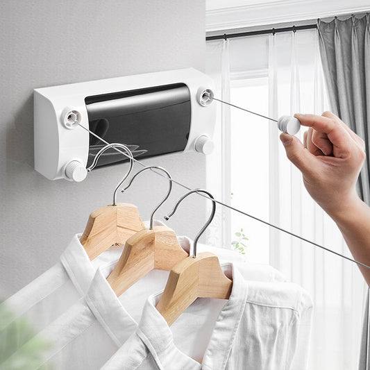 Clothes drying indoor telescopic clothes rack