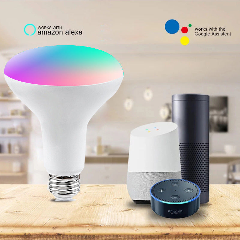 Smart WIFI Bulb Light BR30 9W Colorful RGBCW Voice Control Speaker