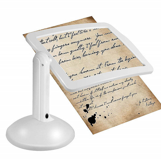 Screen Shaped Magnifier 360 Degree Rotating Bracket Desktop Magnifying Glass with LED Lights