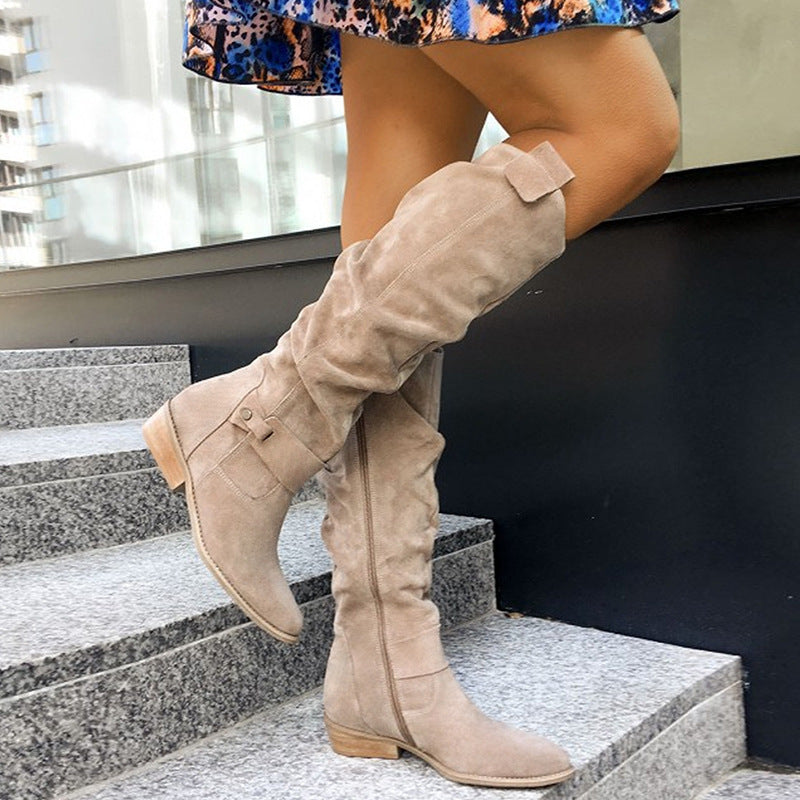 Suede high-top womens boots