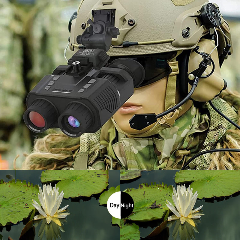 Helmet-Mountable Night Vision Goggles. 3D, Infrared, 7-Level Brightness, Waterproof