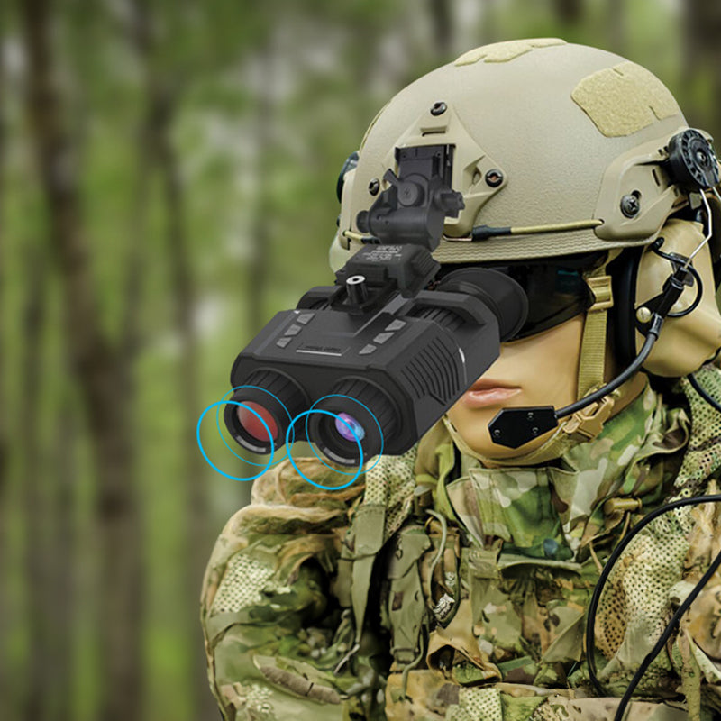 Helmet-Mountable Night Vision Goggles. 3D, Infrared, 7-Level Brightness, Waterproof