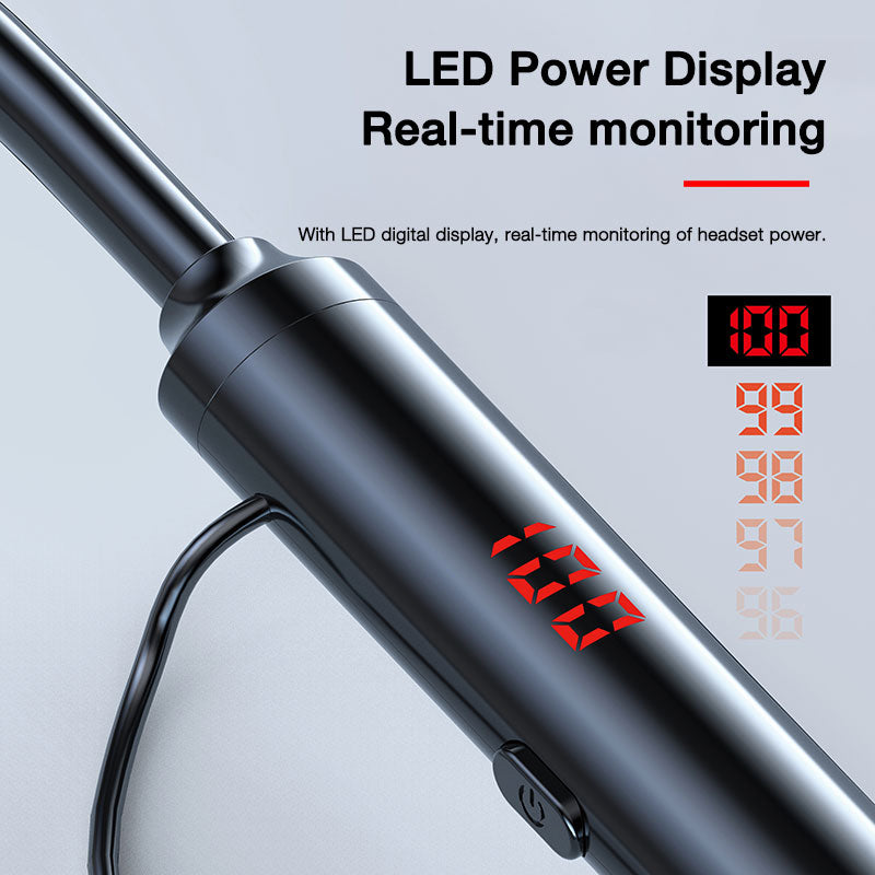 60 Hours Around Neck Headband Bluetooth Headphones Stereo Bass Wireless Headphone LED Display Headset TF Card