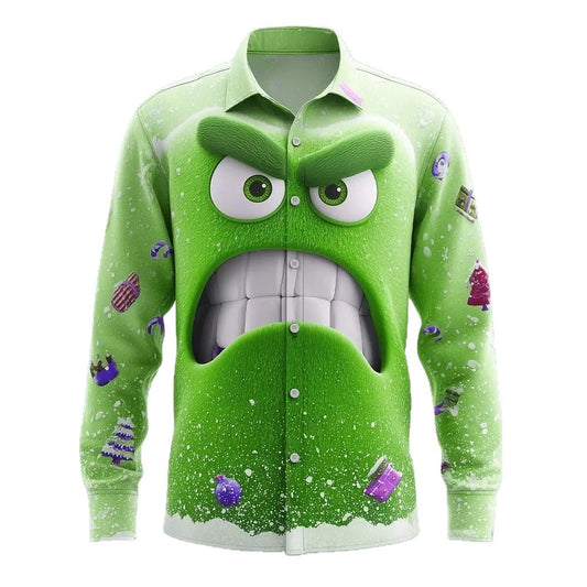 Men's 3D printed Snowflake Fun Face Shirt