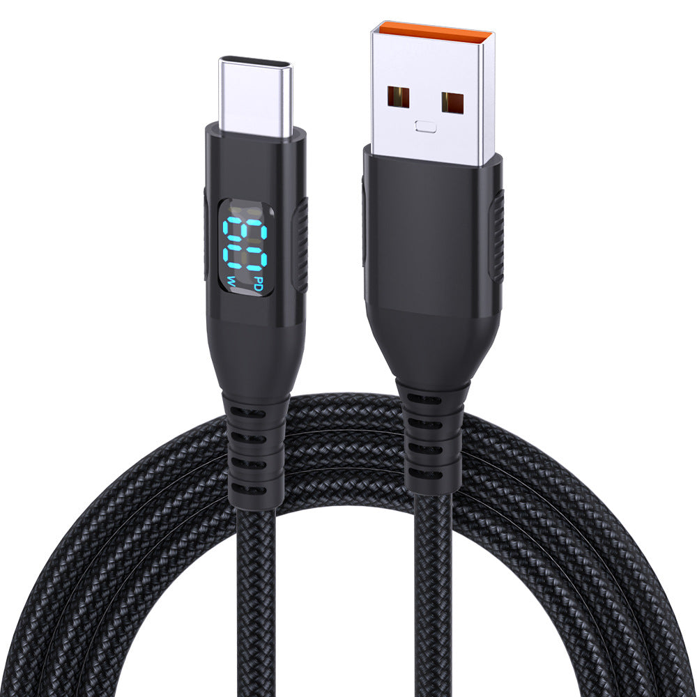 USB Type-C Fast Charging Data Cable with Digital Display