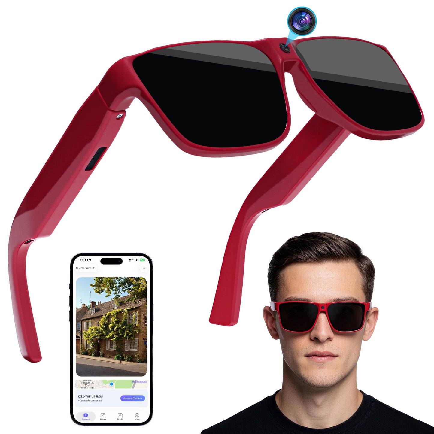 Camera Bluetooth HD Recording AI Smart Glasses