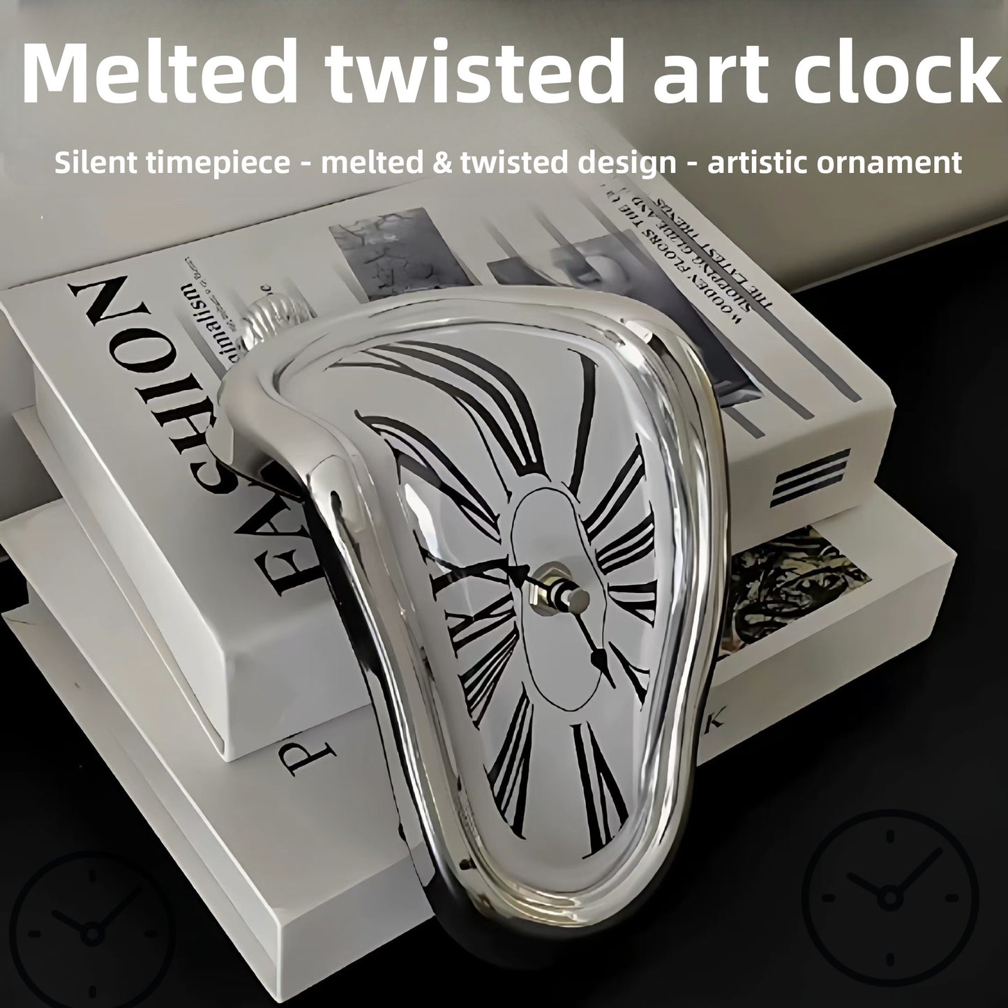 Melting illusion Desk Corner Clock Silent Quartz