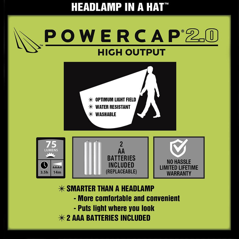 POWERCAP 2.0 Fleece LED Lighted Headlamp Skully Hat