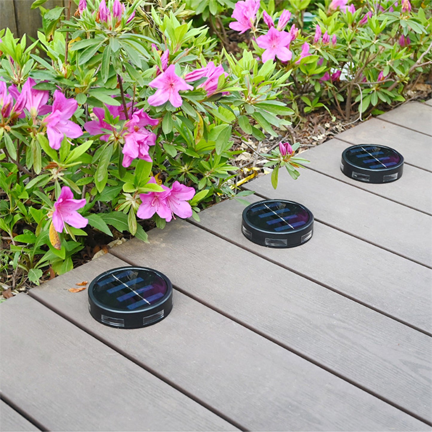 2 Solar Powered Ground Lights Floor Wall Fence Step Path Garden Lamp