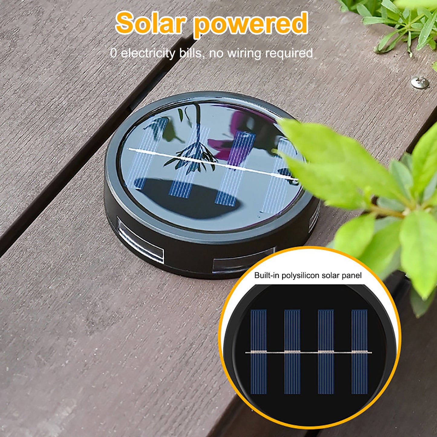 2 Solar Powered Ground Lights Floor Wall Fence Step Path Garden Lamp