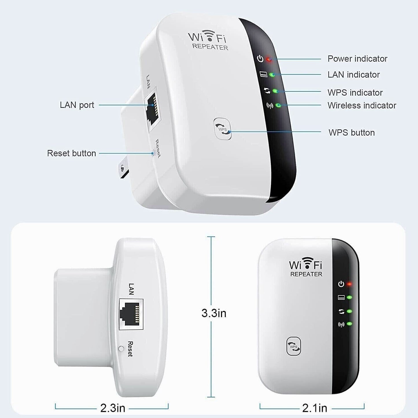 WiFi Range Extender Internet Booster Wireless Signal Repeater