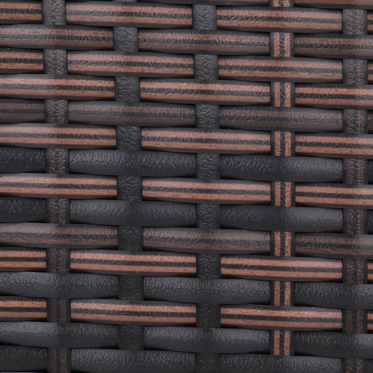 Iron Frame Rattan Trash Can - Brown