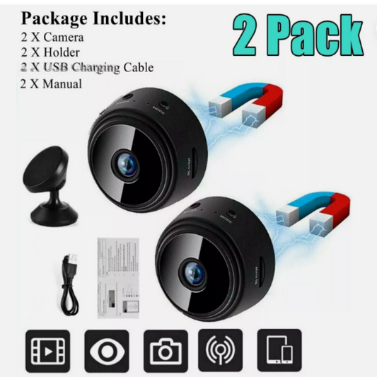 2 Pack HD 1080P Mini Wireless Hidden Spy Camera Wifi IP Home Security Night Vision