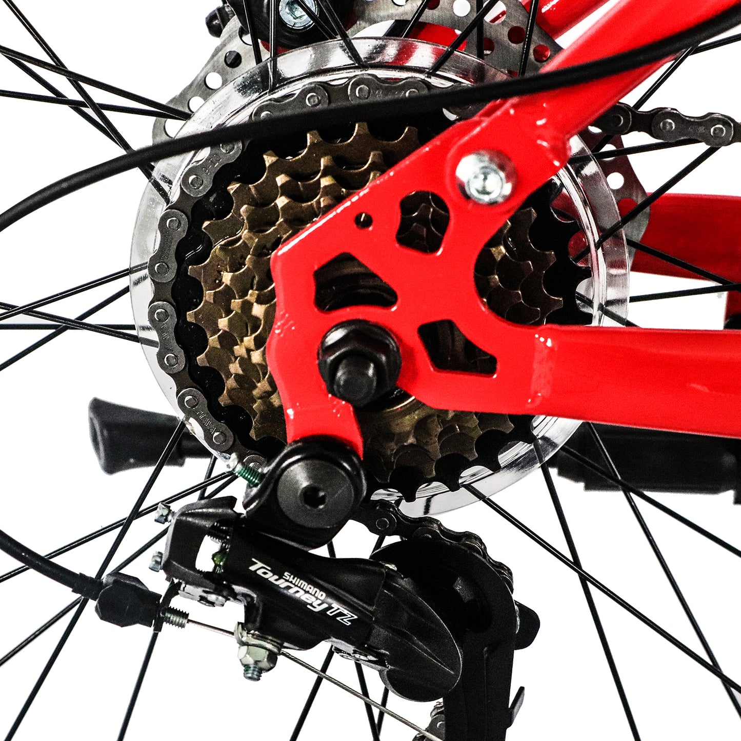 26inch Land Rover Shimano TX30 High Carbon Steel 100kg 21 Speed Red & Black Mountain Bike