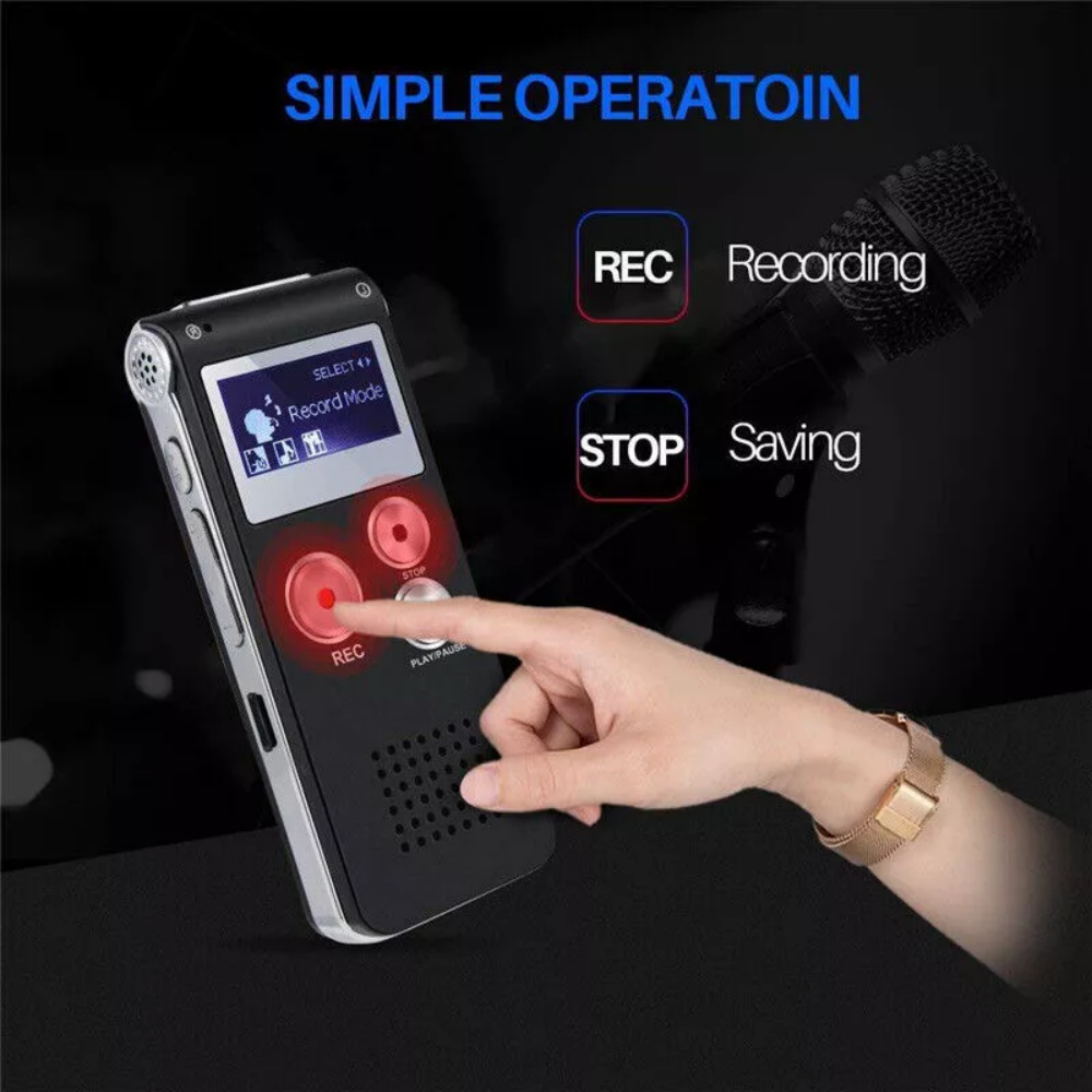 Digital Voice Recorder Dictaphone Audio Sound Recorder Mini Small Spy Lecture