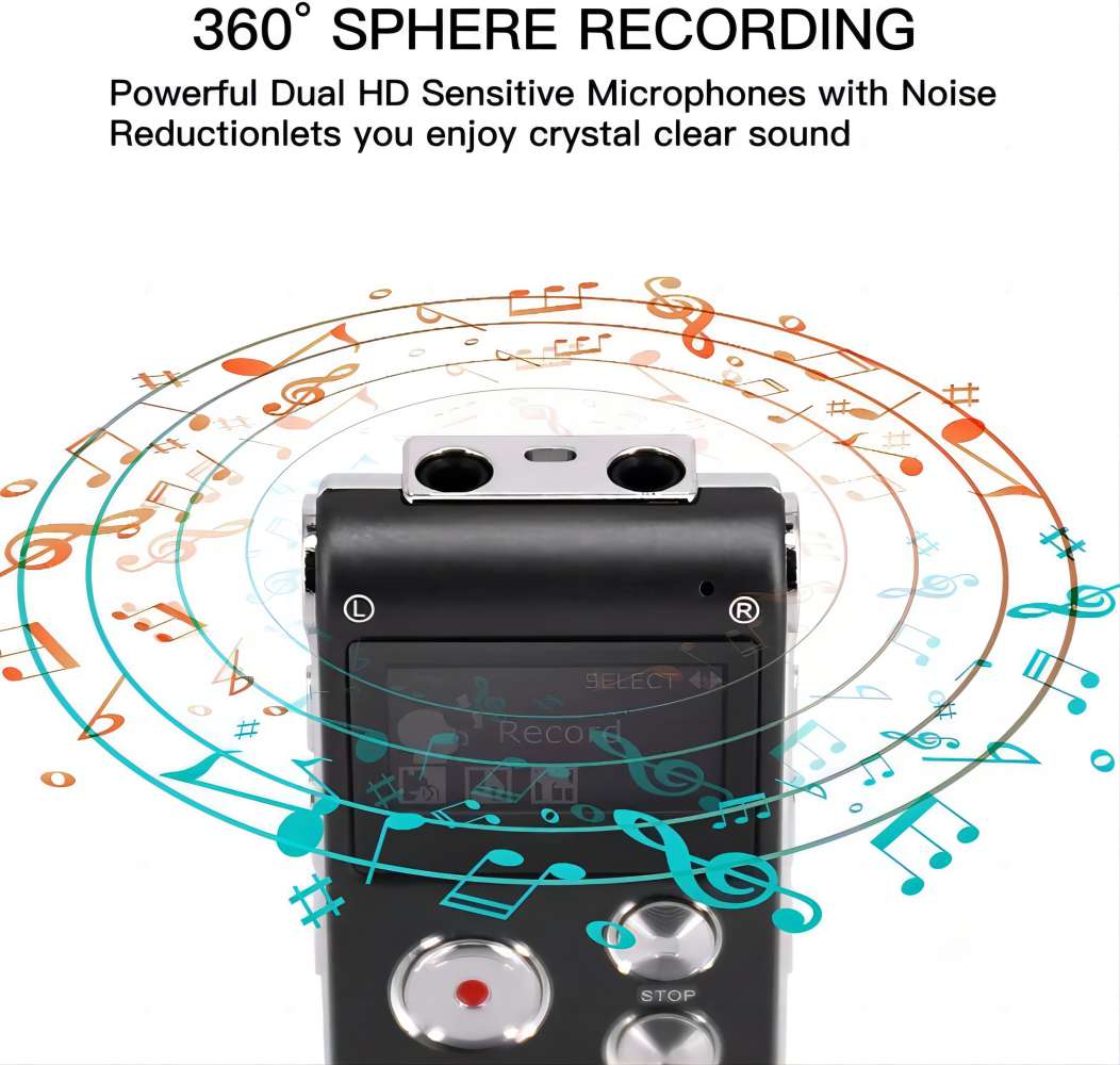 Digital Voice Recorder Dictaphone Audio Sound Recorder Mini Small Spy Lecture