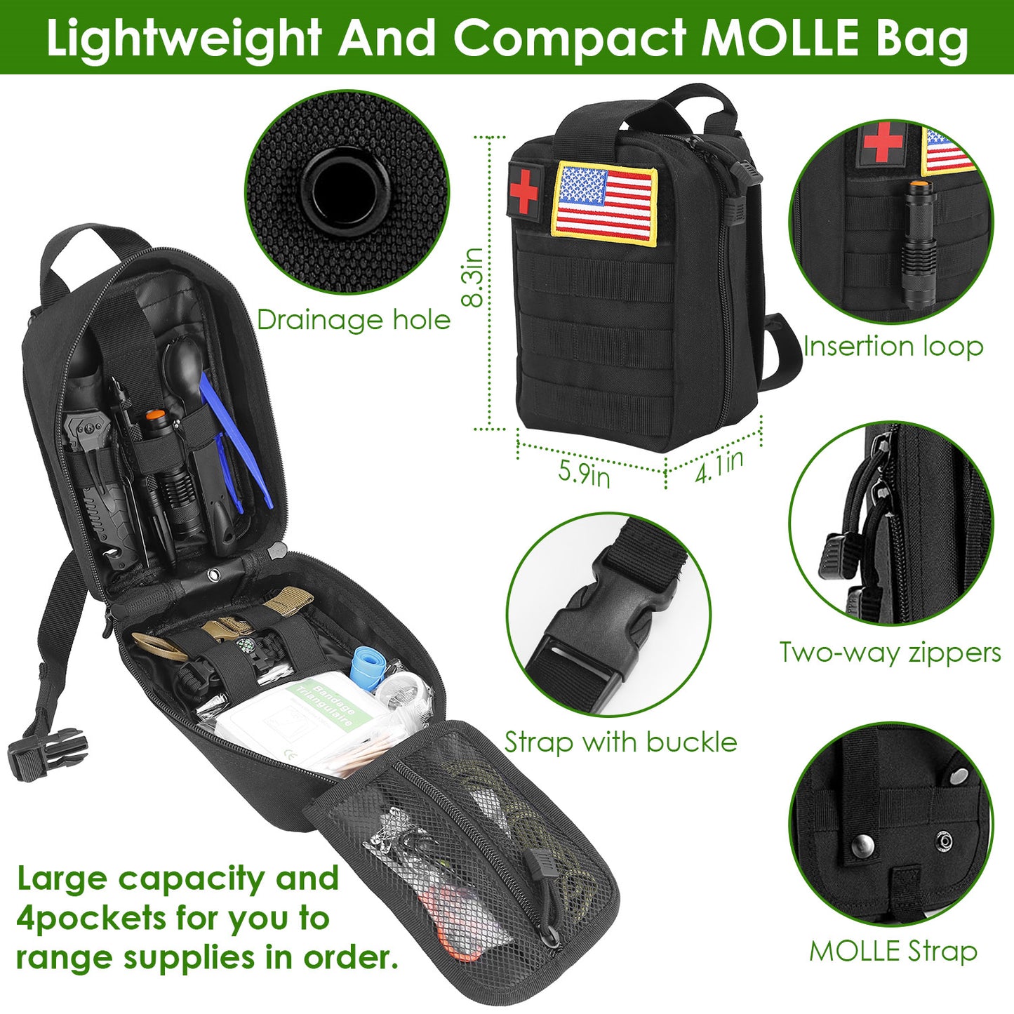 47 in 1 Survival Kits, Gifts for Men, Professional Survival Gear Equipment Tools First Aid Supplies for SOS Emergency Tactical Hiking Hunting Disaster Camping Adventures