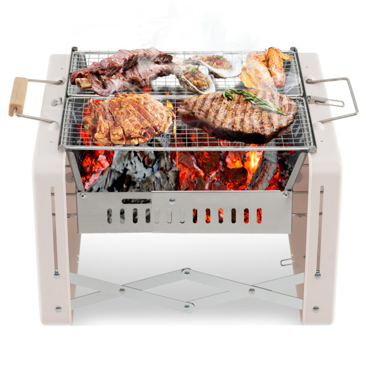 Outdoor BBQ Grill (Beige)