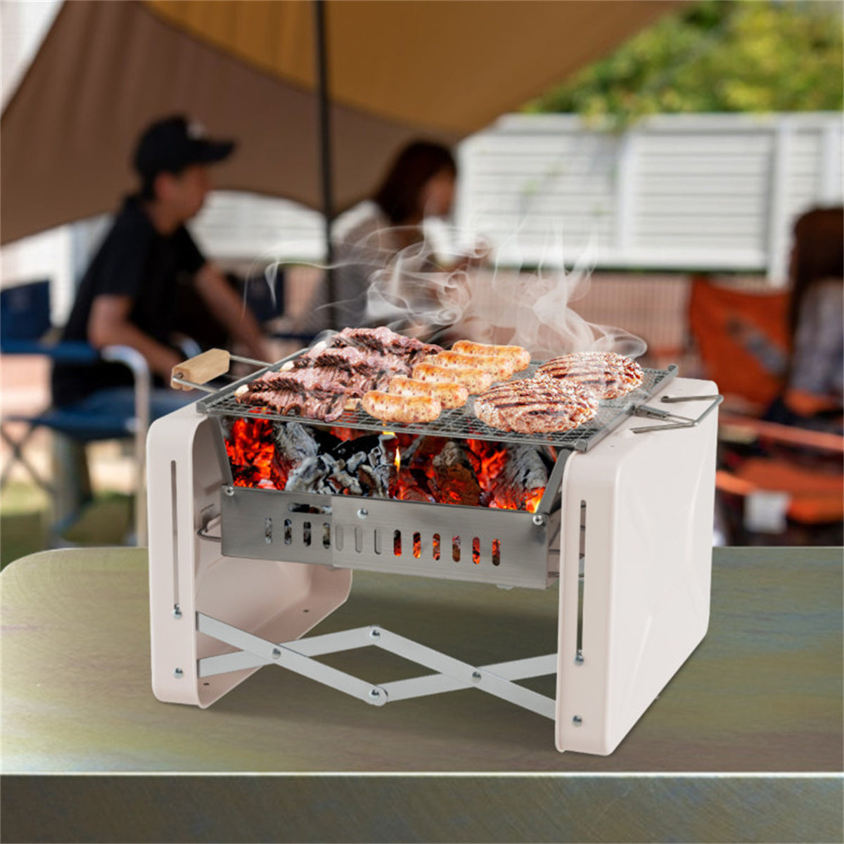 Outdoor BBQ Grill (Beige)