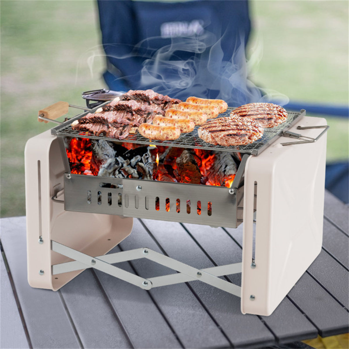 Outdoor BBQ Grill (Beige)