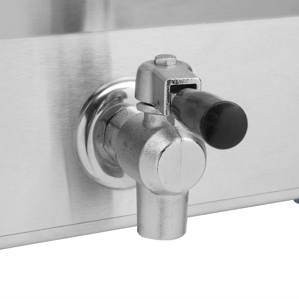 16.9QT / 16L Total Capacity 24.9QT/23.6L Stainless Steel Faucet Double Tank Deep Fryer 3400W MAX (8L 8L Big Blue/Large Handle)