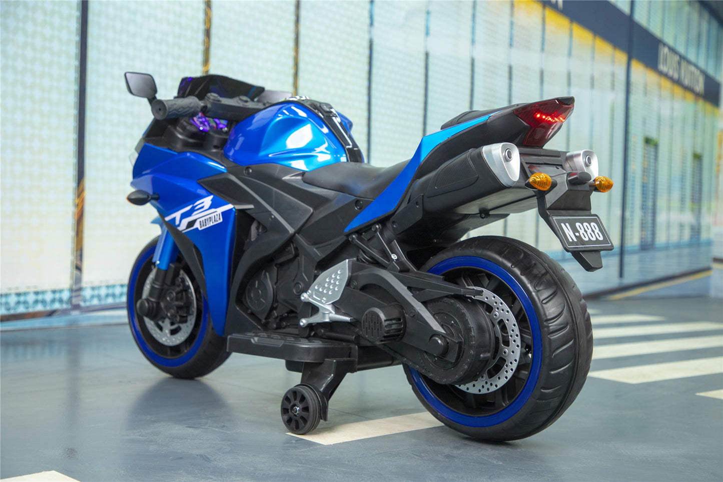 Motorcycle, 12V - 3 4 5 6 years Boys Girls  12v7ah Kids Motorcycle ride on toy with Training  Wheels/manual throttle/ drive by hand /Lighting  wheels