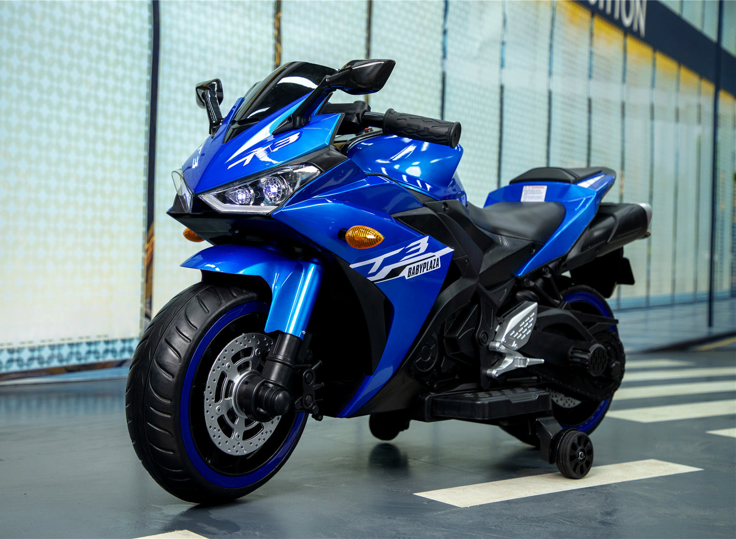 Motorcycle, 12V - 3 4 5 6 years Boys Girls  12v7ah Kids Motorcycle ride on toy with Training  Wheels/manual throttle/ drive by hand /Lighting  wheels