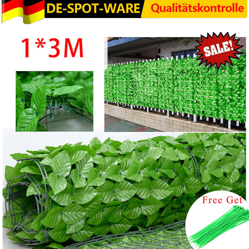 1Mx3M Balcony Hedges Artificial Ivy Leaf Garden Privacy Fence Privacy Screen