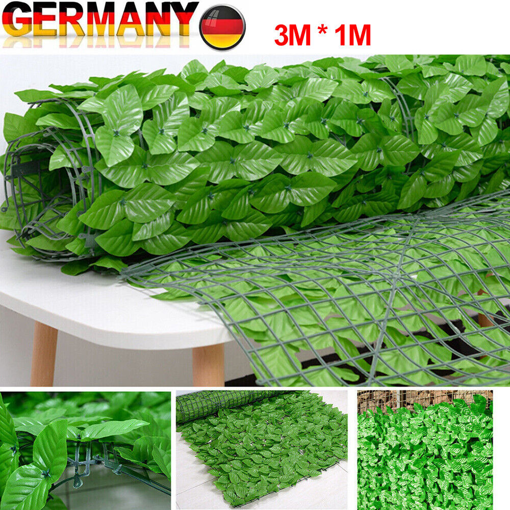 1Mx3M Balcony Hedges Artificial Ivy Leaf Garden Privacy Fence Privacy Screen