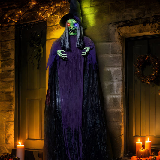 11.8ft. Life Size Hanging Witch Talking Hanging Decoration