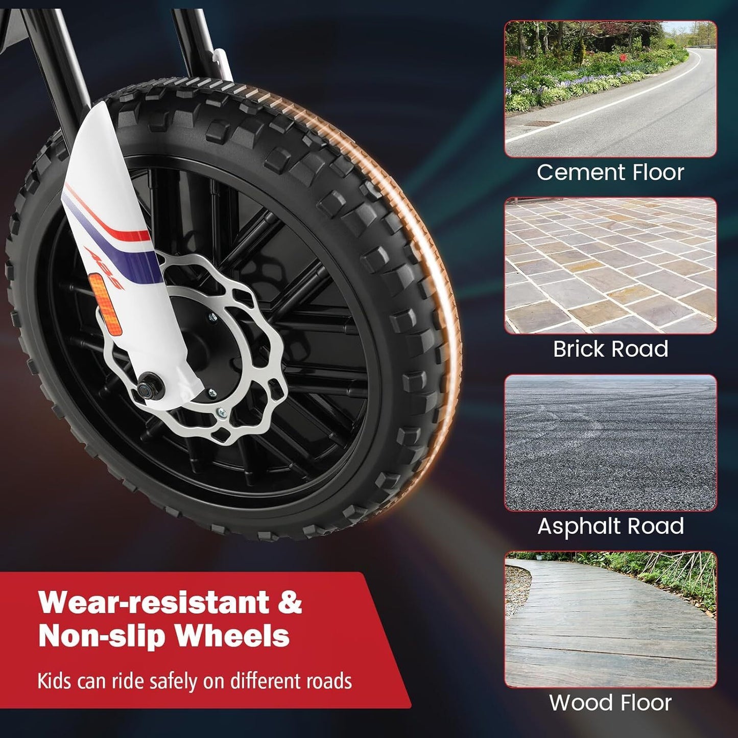 Speed up to 4MPH 12V Electric Kid Dirt Bike, Battery Powered Motorcycle