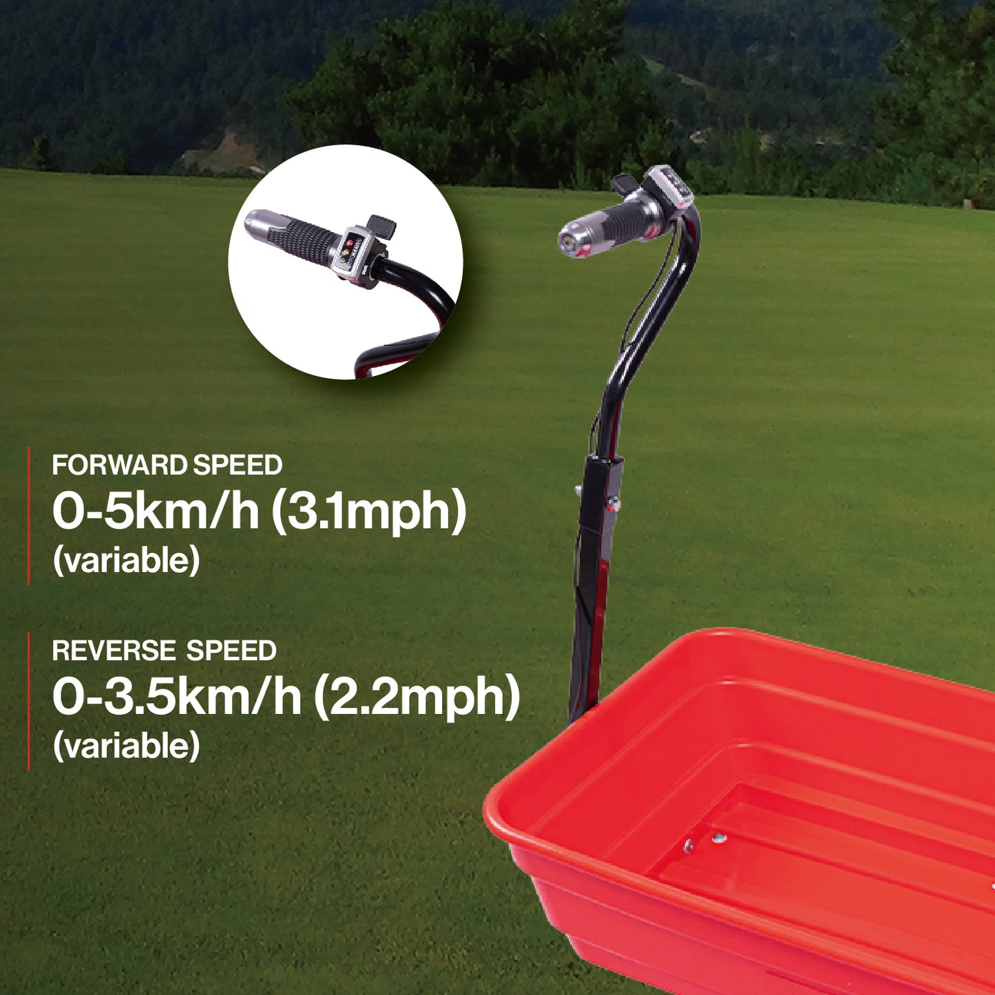 Wheelbarrow electric Hassle-free assemble: this utility cart's durable steel frame and rust-resistant electric garden cart